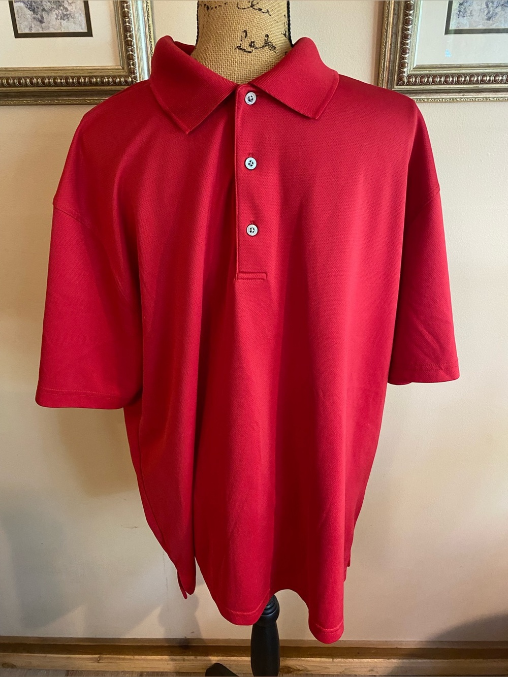PGA Tour Airflux Men’s Golf Polo Shirt XXL Red Short Sleeve Performance Athletic